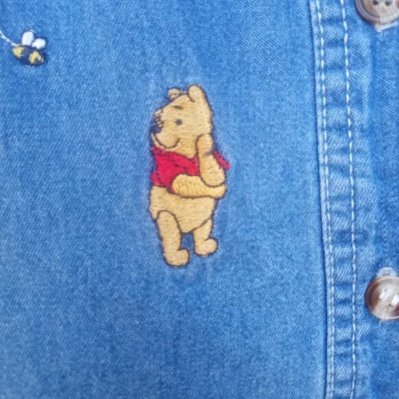 Vintage 90’s Denim Winnie The Pooh Buttondown - Picture 1 of 16